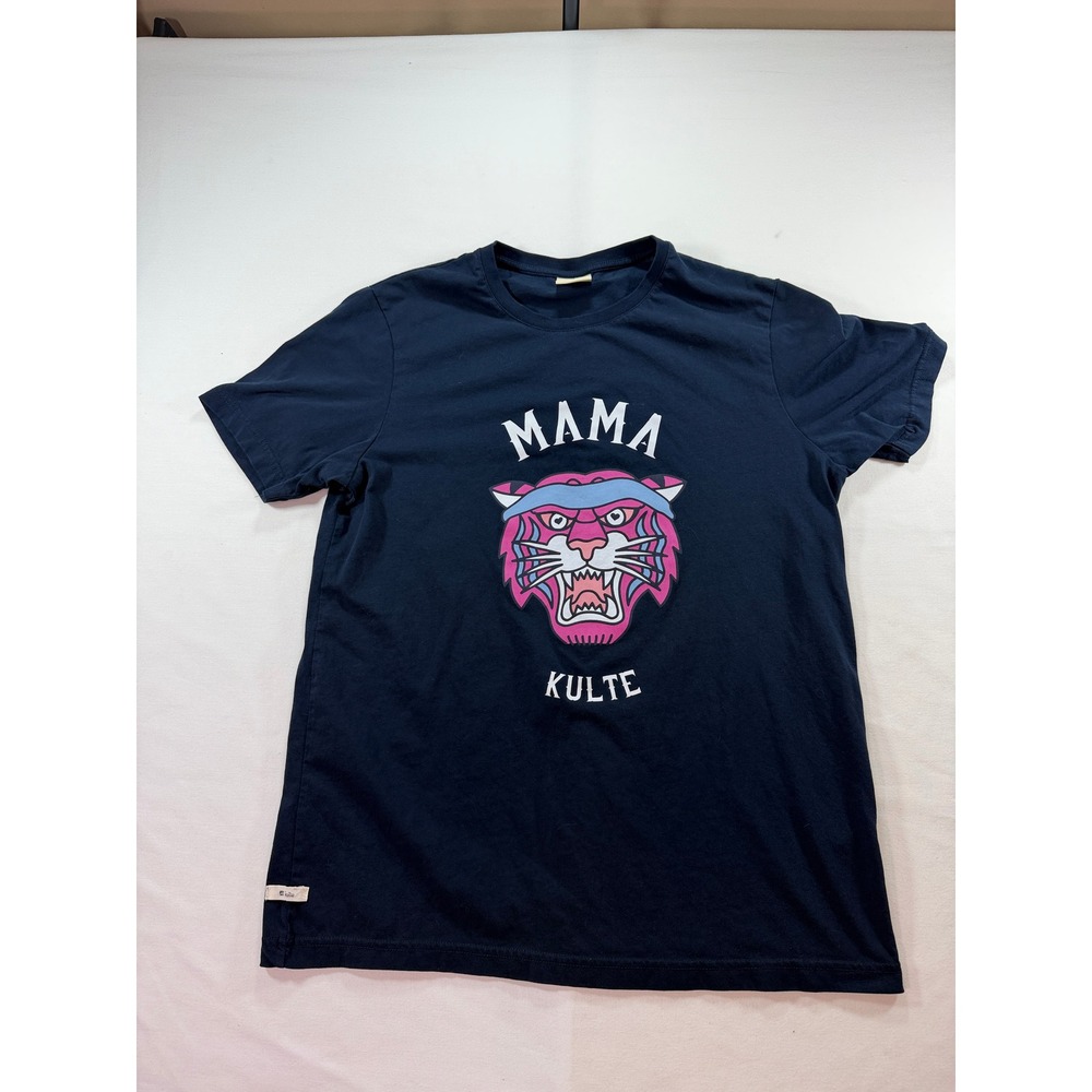 Kulte France Mama Tiger Graphic T-Shirt Navy Blue Mens Small Streetwear Tee